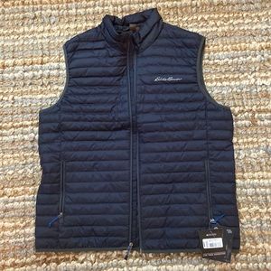 Eddie Bauer Navy Down Vest L NWT